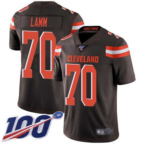 Cleveland Browns Kendall Lamm Men Brown Limited Jersey 70 NFL Football Home 100th Season Vapor Untouchable